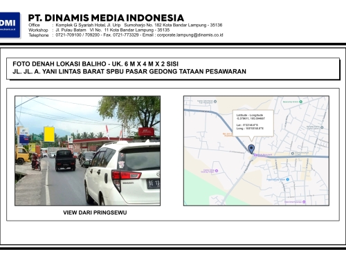 BALIHO Jl. Ahmad Yani Lintas Barat SPBU Pasar Gedong Tataan – Media Tersedia