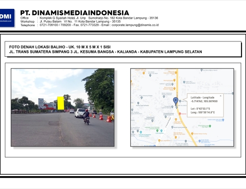 BILLBOARD Jl. Kesuma Bangsa Simpang Tiga Kantor Pemda, Kalianda – Media Tersedia