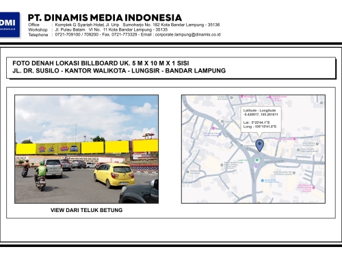 BILLBOARD Jl. Dr. Susilo Bundaran Taman Kota Lungsir, Bandar Lampung BB 1, 4, 5, 6 – Media Tersedia