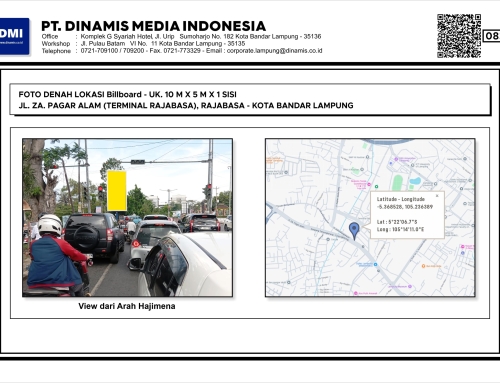 BILLBOARD Jl. ZA Pagar Alam Depan Terminal Rabajasa, Bandar Lampung – Media Tersedia