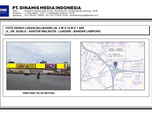 BILLBOARD Jl. Dr. Susilo Bundaran Taman Kota Lungsir, Bandar Lampung BB 5 – Terkontrak I