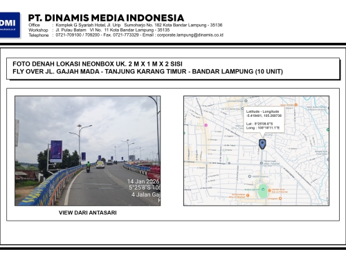 NEONBOX Fly Over Jl. Gajah Mada – Jl. Ir. H. Juanda, Pahoman, Bandar Lampung – Terkontrak S