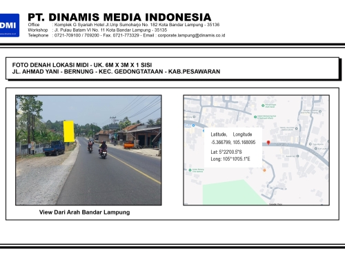 MIDI Jl. Jendral Ahmad Yani Bernung, Kec. Gedong Tataan, Kab. Pesawaran – Media Tersedia
